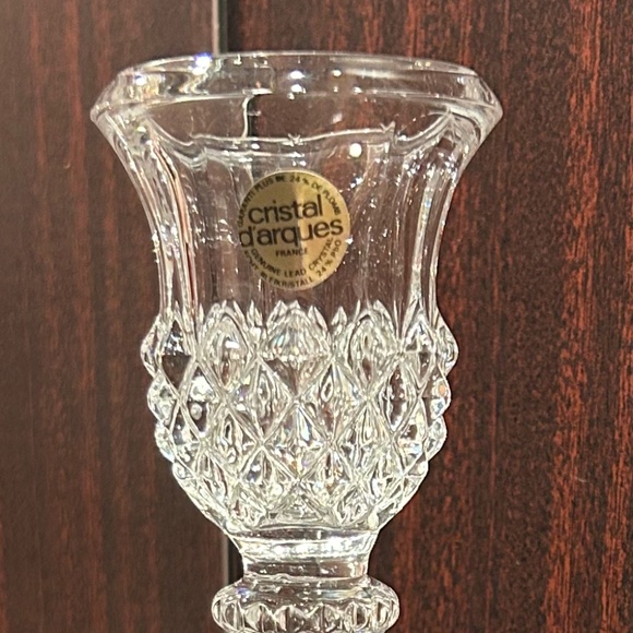 Gorgeous Pair Cristal D'Arques Longchamp Crystal Candle Holders Made in France - Picture 7 of 8